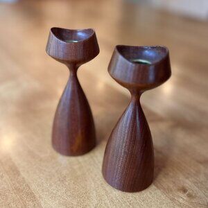 Vintage Dansk Siam Teak Candleholders by Artform